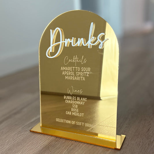 Acrylic Drinks Sign