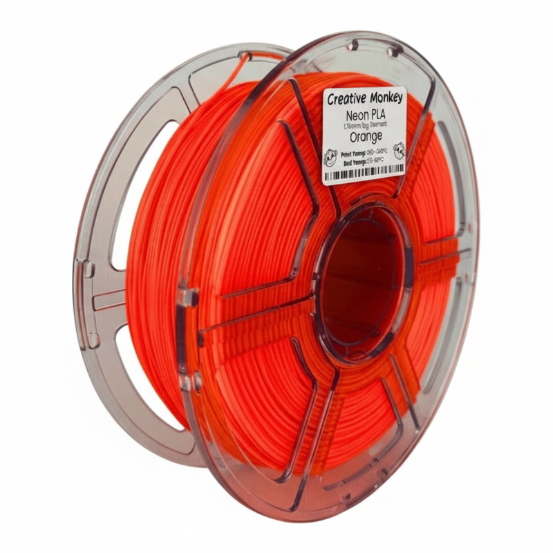 Neon Orange PLA with Updated Label - White Background