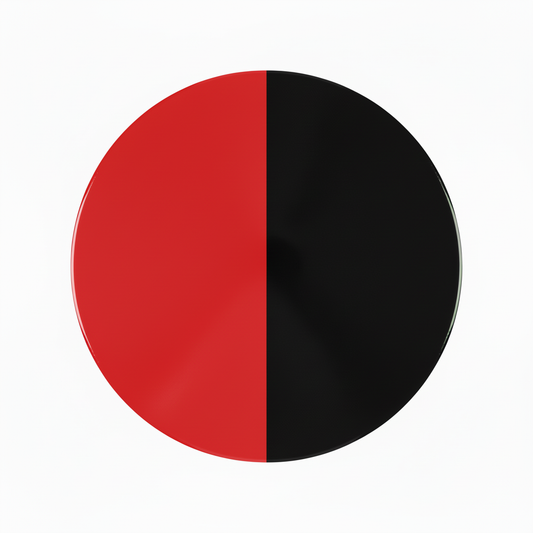 Traffic Red and Black Split Circle Swatch