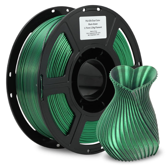 Clearance Stock - Dual Colour Silk PLA - Black & Green