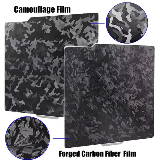 Forged Carbon / Camouflage Build Plate for Bambu lab P1P P1S X1C A1 X1E