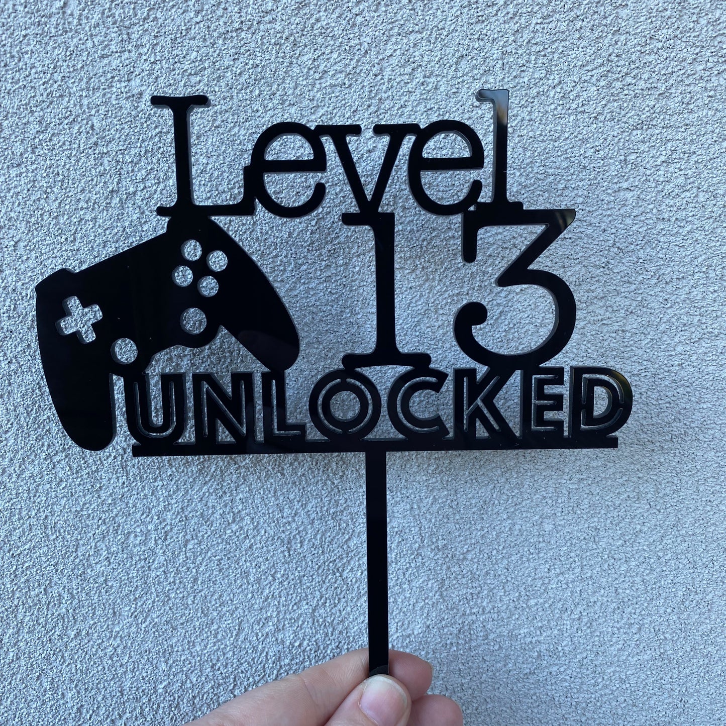 Level 13 unlocked - birthday acrylic cake topper