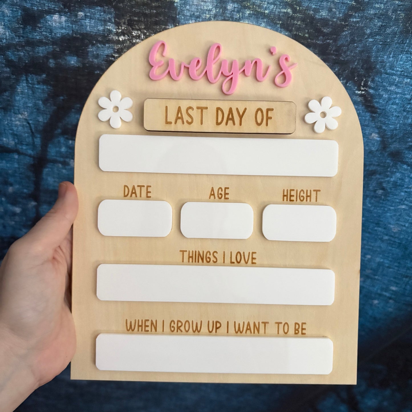 Personalised First Day of School Sign - flowers