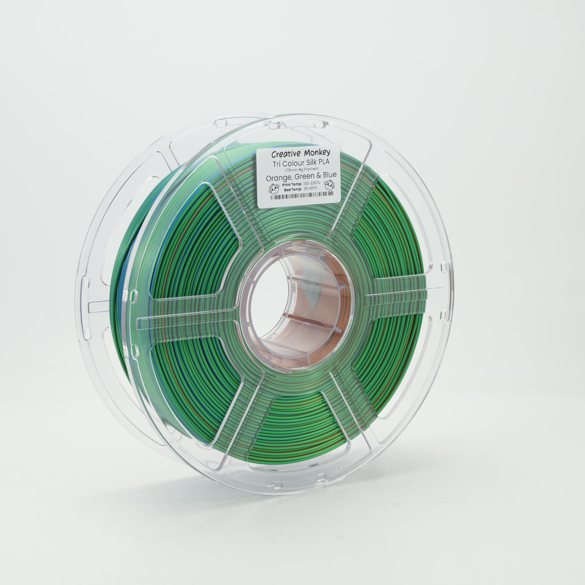 Tri-Colour Silk PLA - Orange, Green & Blue