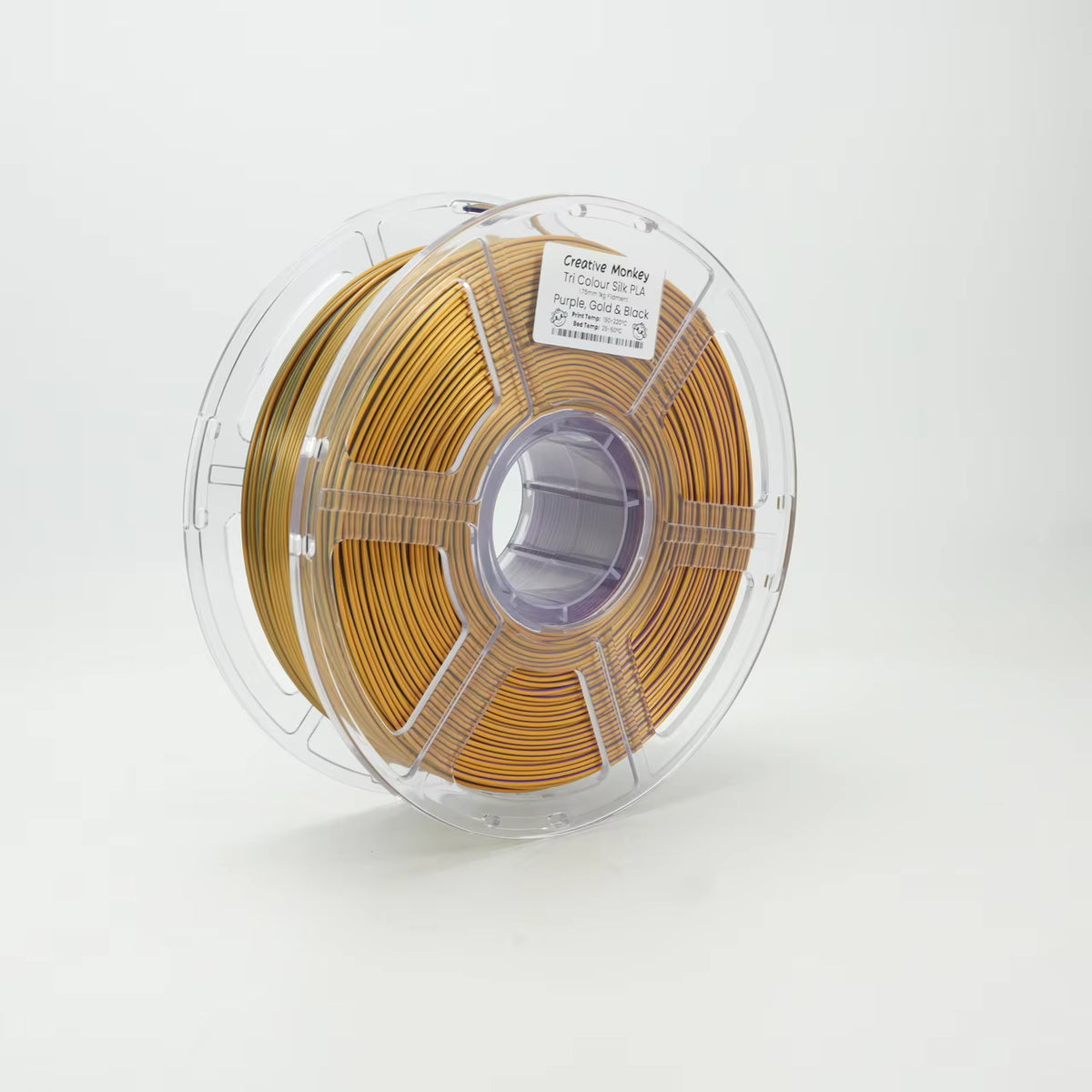 Tri-Colour Silk PLA -  Purple, Gold & Black