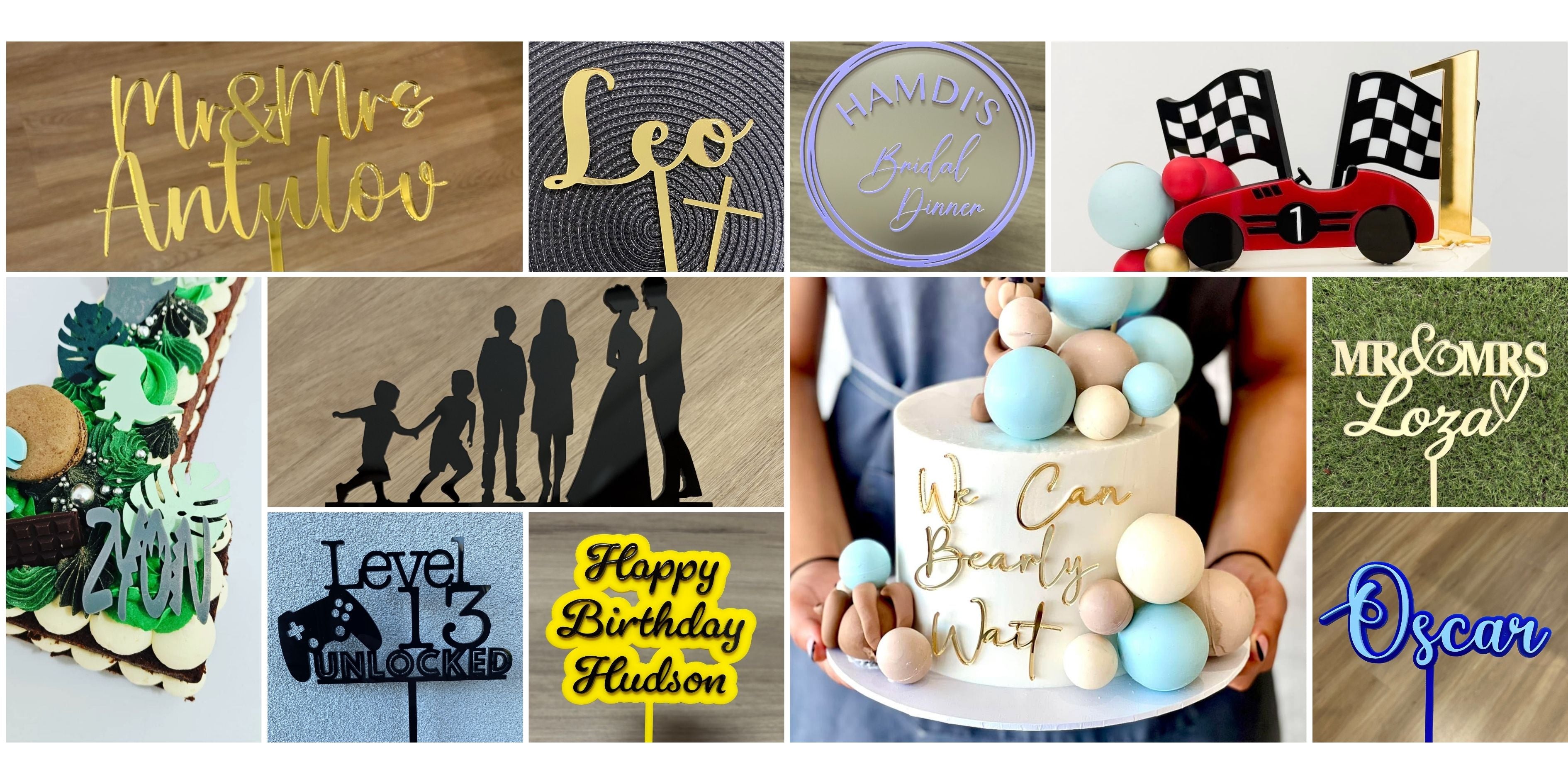 acrylic personalised cake_topper_banner_