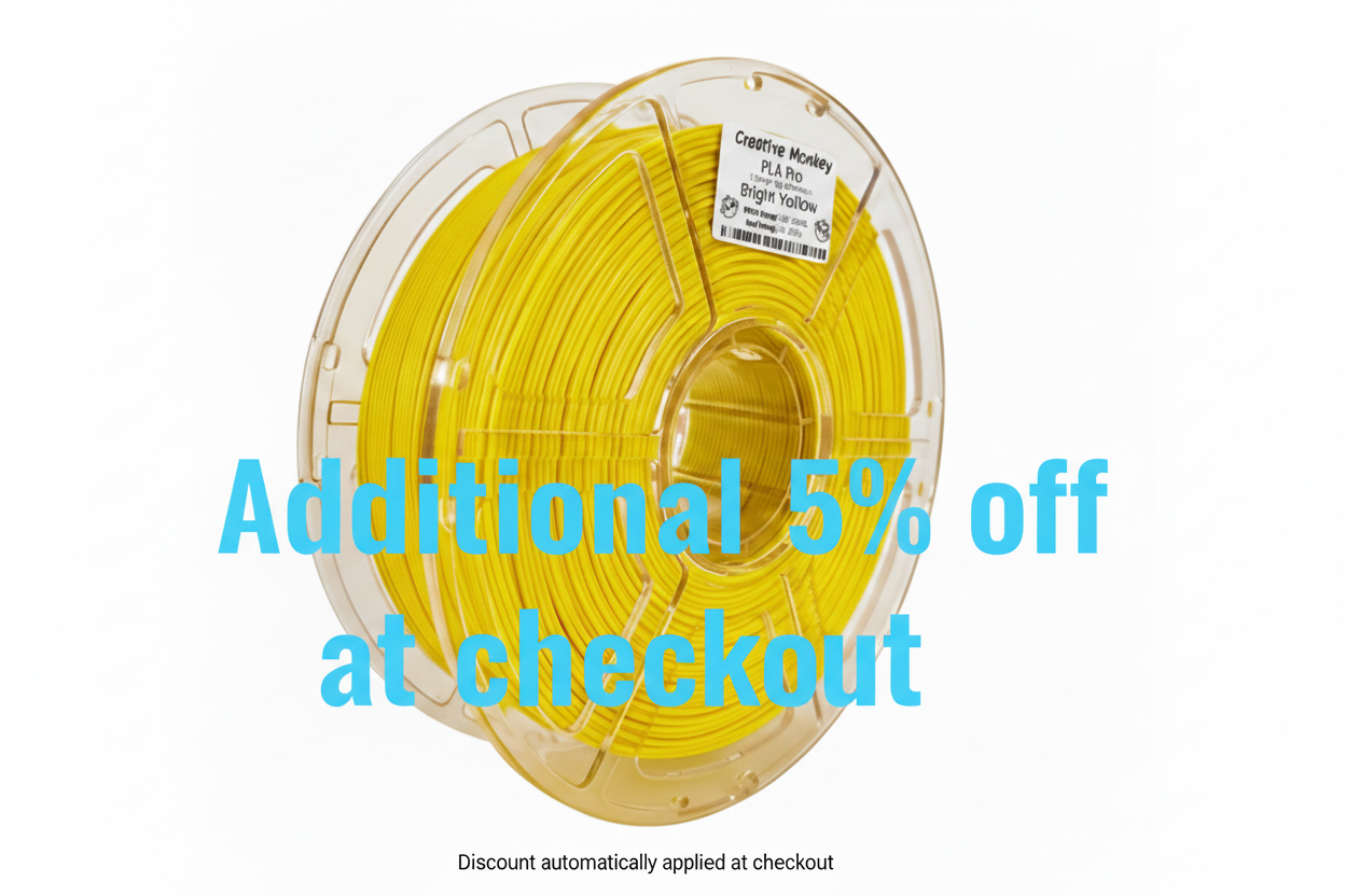 Additional 5% off at checkout - PLA Pro Bright Yellow