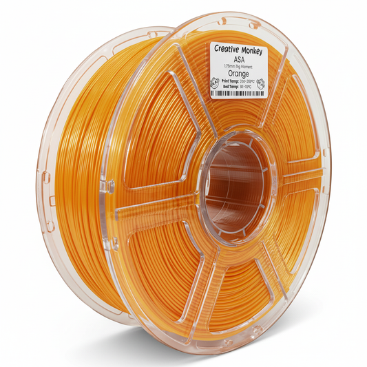 ASA Orange - CMASAOrange Label, #ffc514 Filament, White Background, Natural Shadow