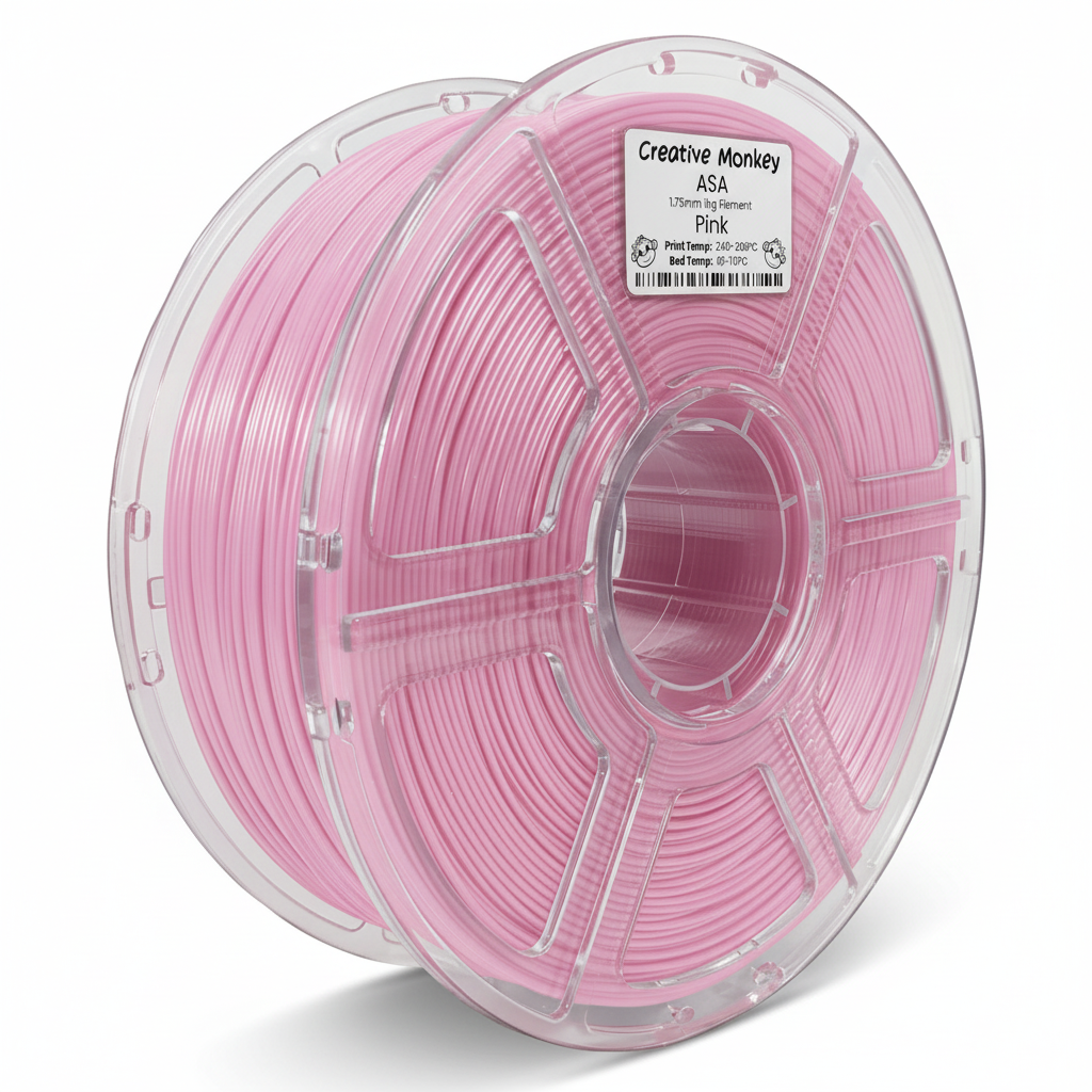 ASA Pink - CMASAPink Label, #e6b7d9 Filament, White Background, Natural Shadow