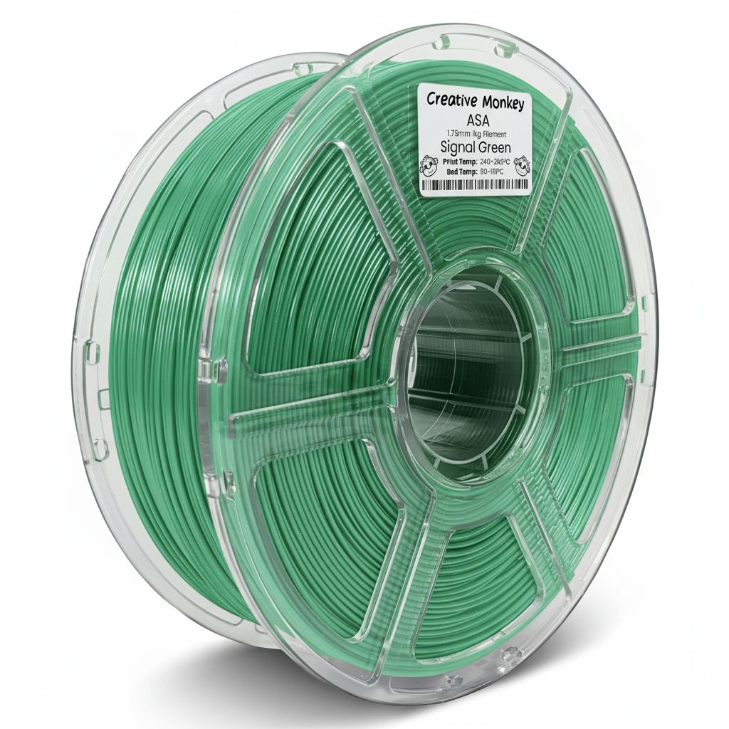 ASA Signal Green - CMASASignalGreen Label, #76dc9b Filament, White Background, Natural Shadow