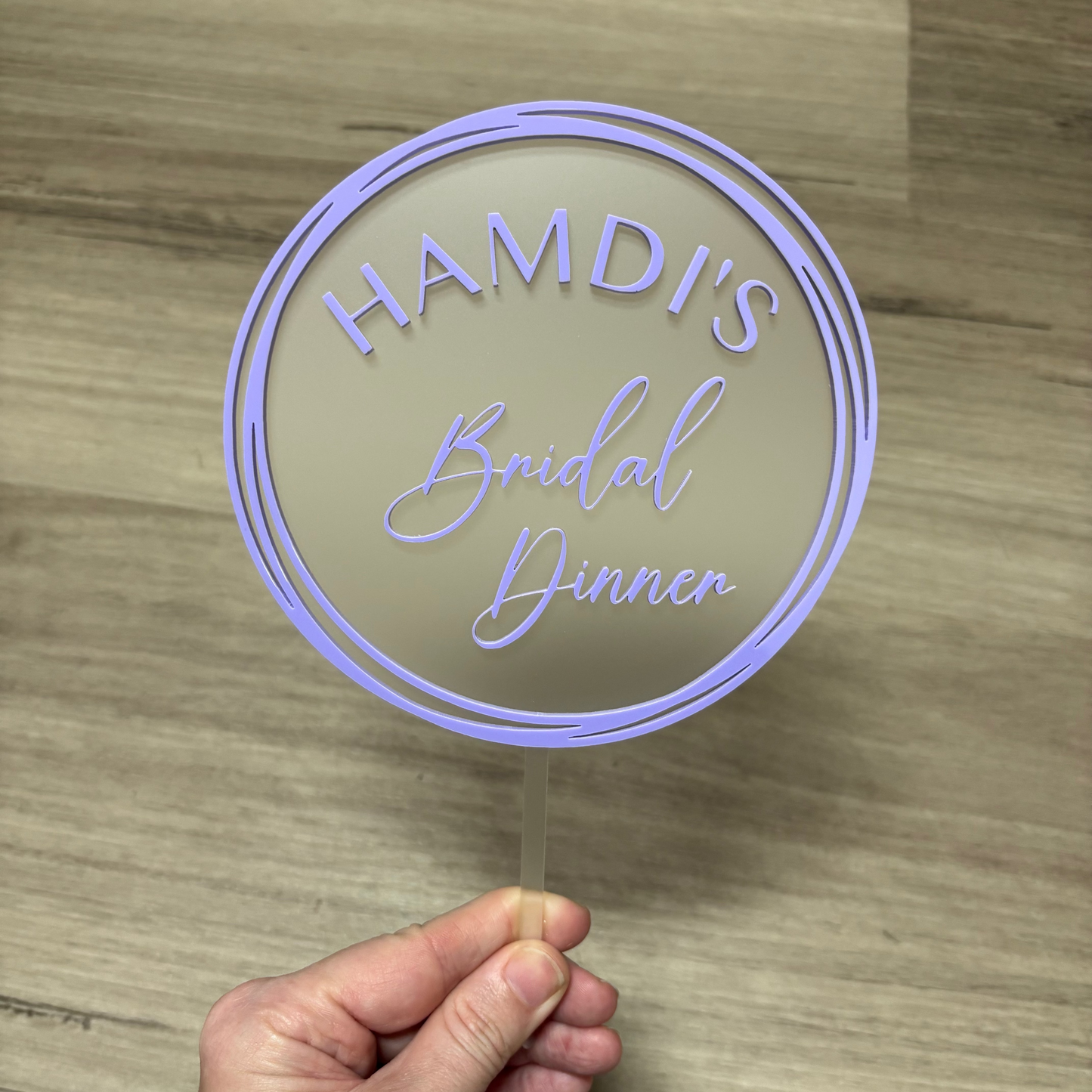 bridal_party_-_double_layered_personalised_cake_topper_-_frosted_and_pastel_purple