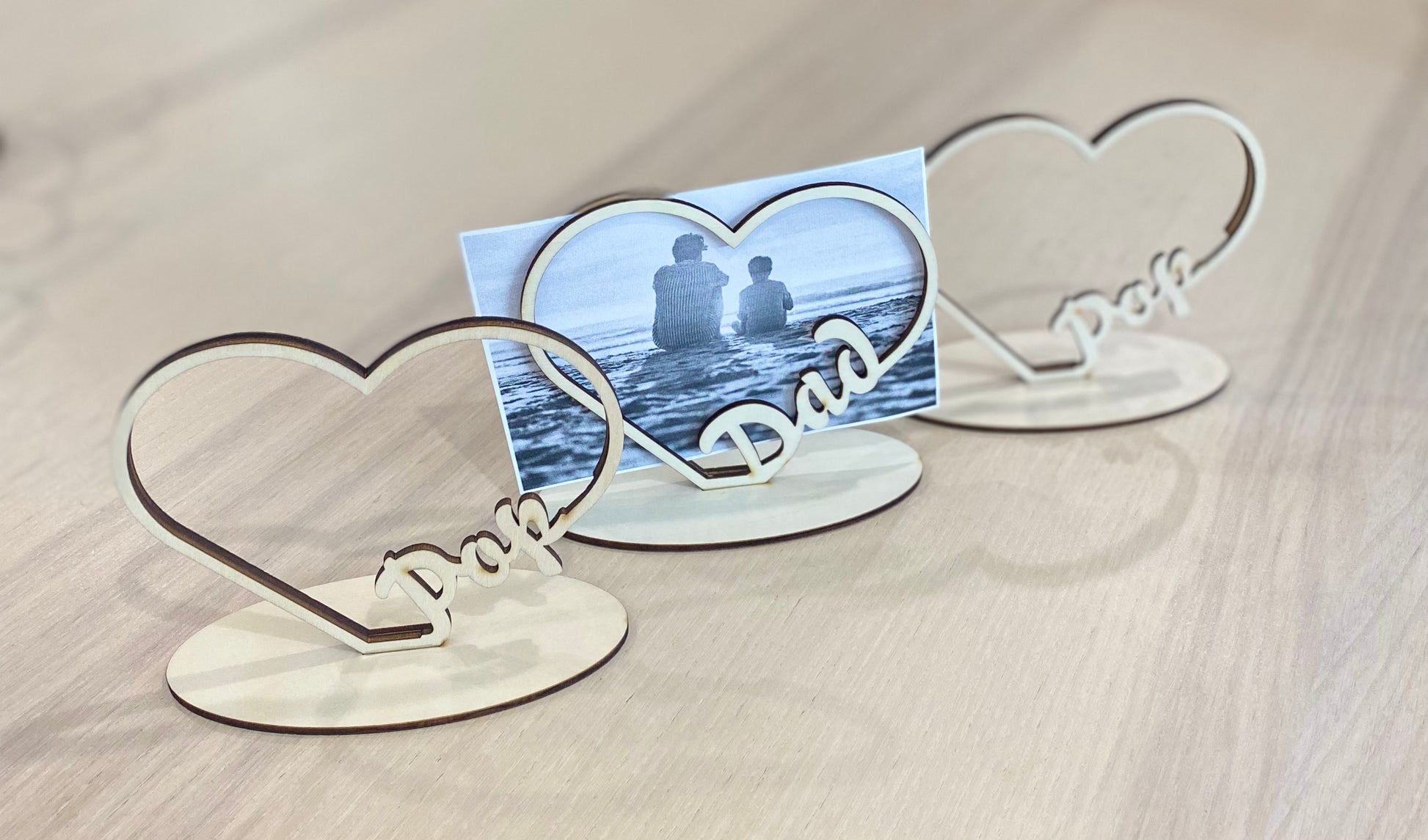 dad and pop heart photo frame1