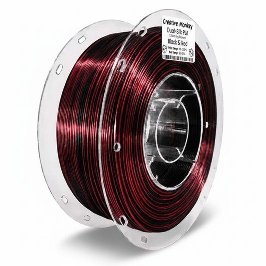 Dual-Silk PLA Black & Red Spool