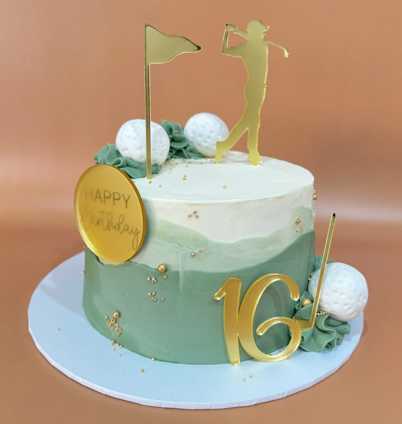 golf_personalised_birthday_16th_acrylic_cake_fropper_bundle_-_mirror_gold