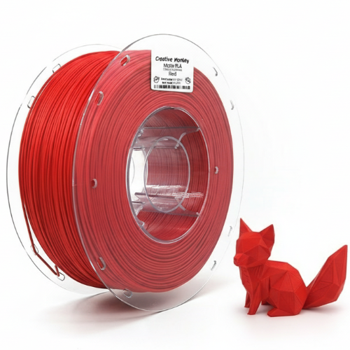 Matte PLA Red with CMPLAMRed logo