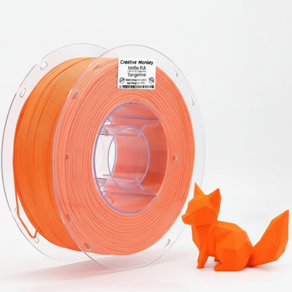 Matte PLA Tangerine with CMPLAMTangerine logo