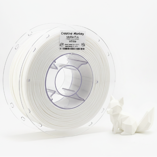 Matte PLA White with CMPLAMWhite logo
