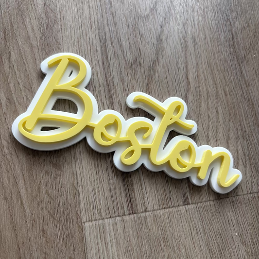 name_double_layered_personalised_acrylic_cake_fropper_-_white_and_yellow_acrylic