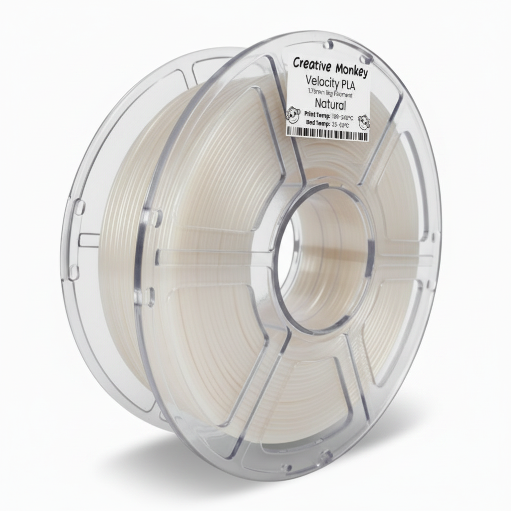 Natural PLA Spool with CMPLAVNatural Label