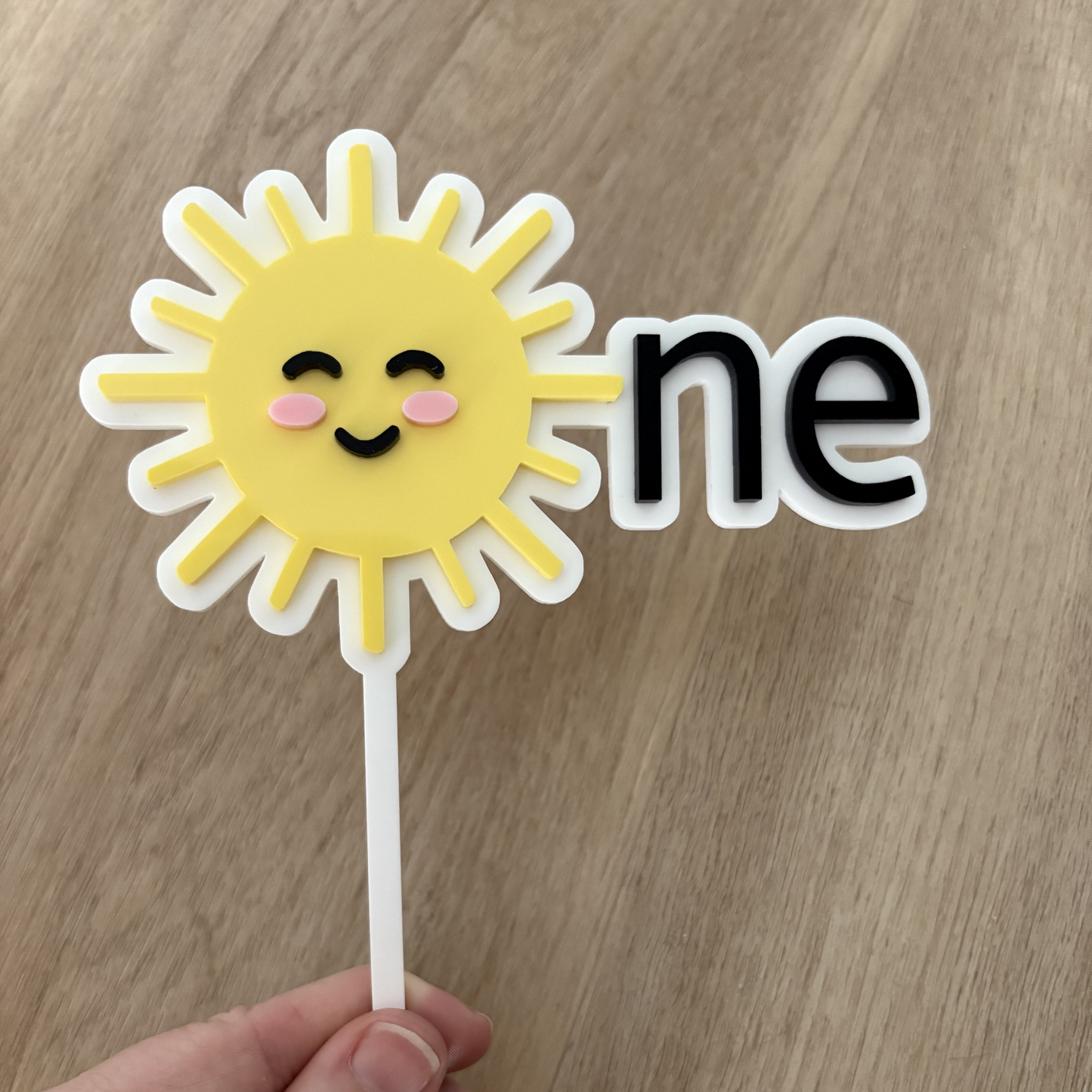 one_sun_-_birthday_acrylic_cake_topper_-_double_layered_-_white_black_and_yellow