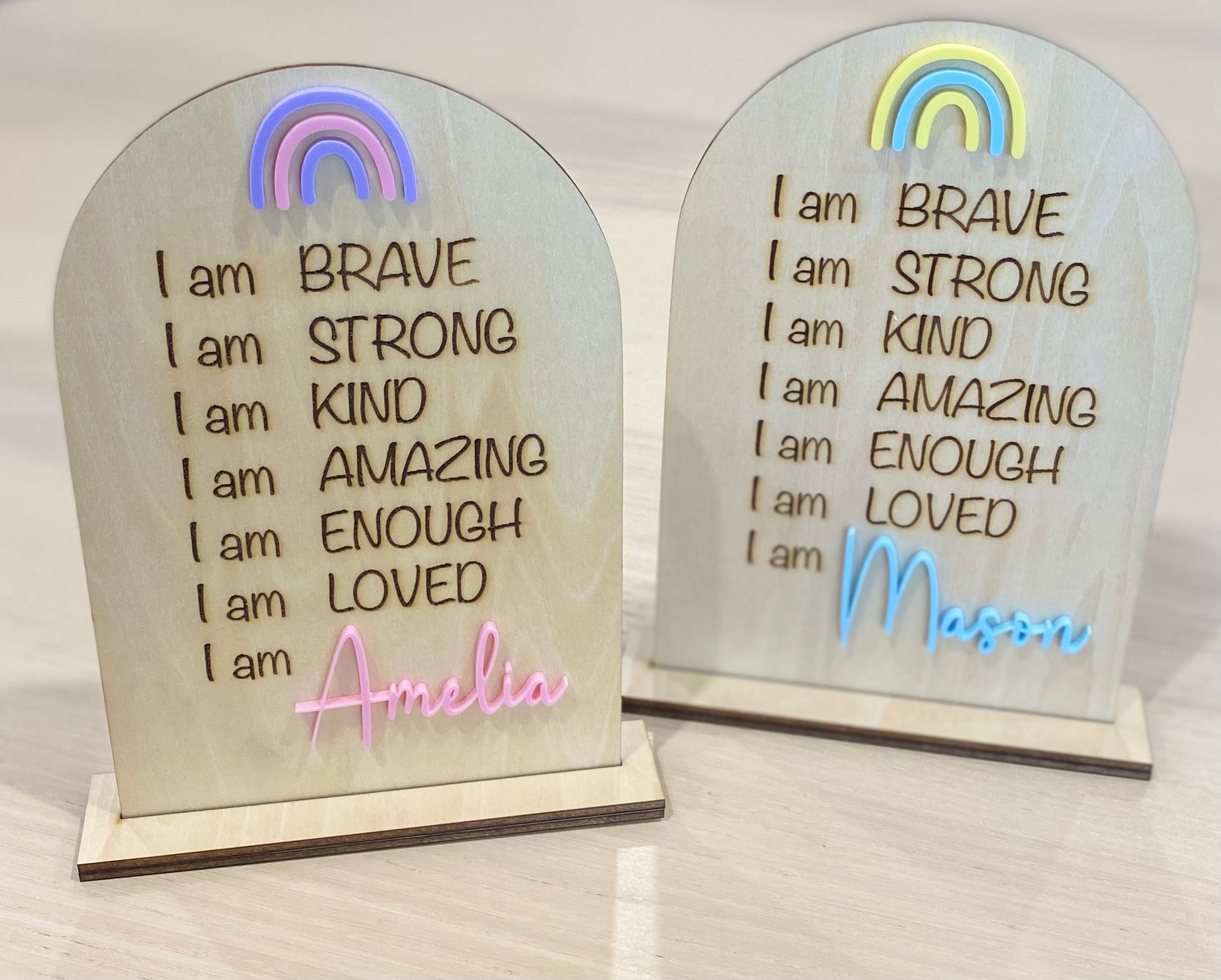 personalised affirmation_plaque - rainbow