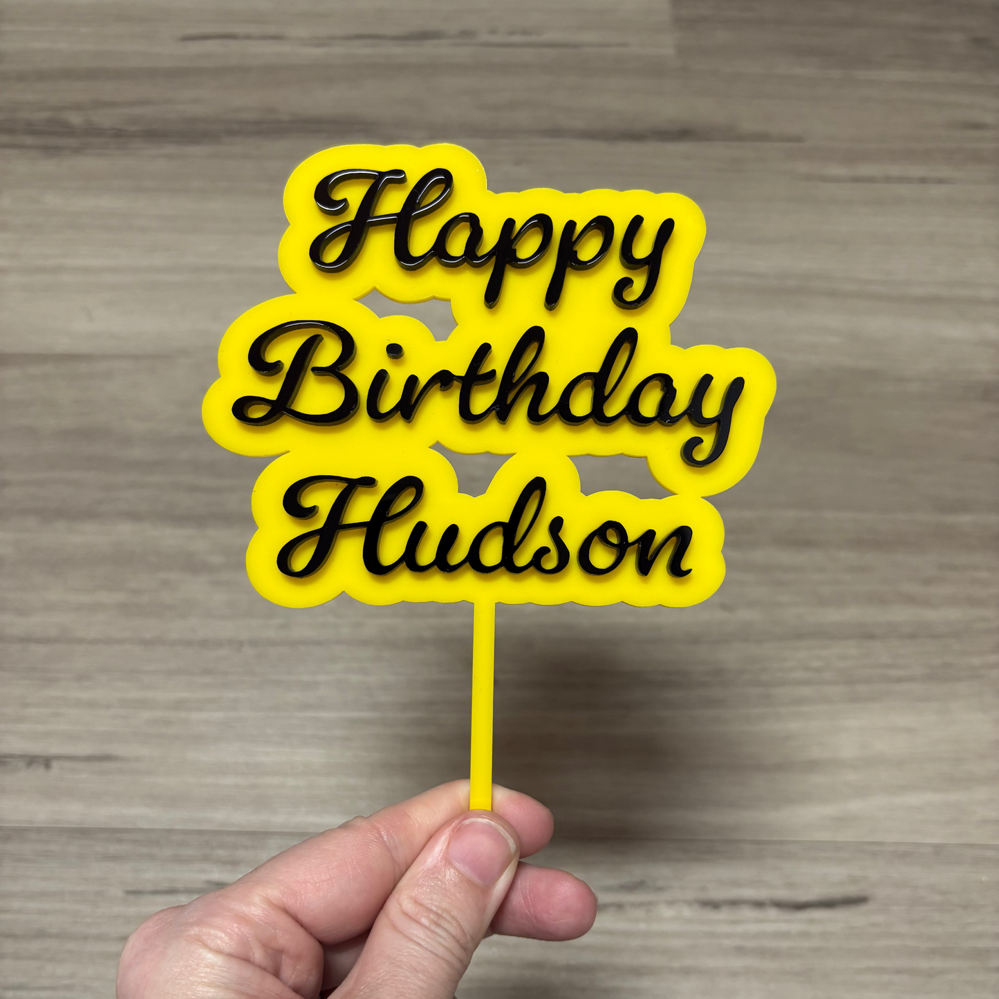 personalised_birthday_cake_topper_-_yellow_and_black_acrylic