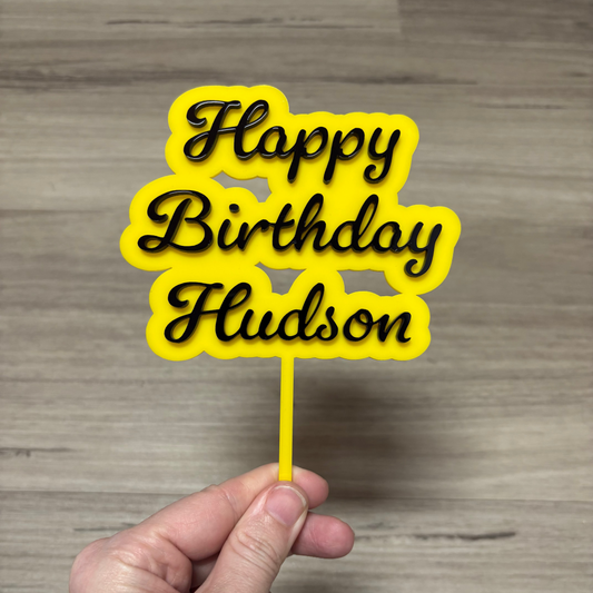 personalised_birthday_cake_topper_-_yellow_and_black_acrylic
