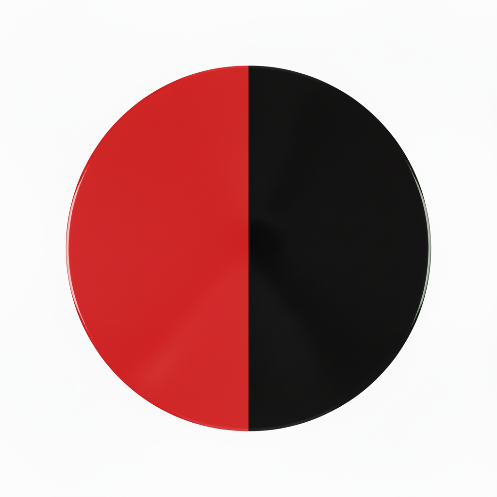 Traffic Red and Black Split Circle Swatch